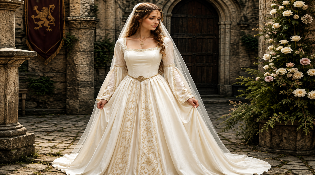 schmuckdesignerin mittelalterliches brautkleid